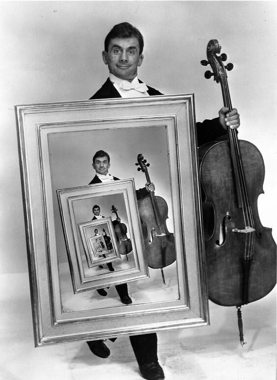 Maurice Baquet et son violoncelle, photographie de Robert Doisneau – mise en abyme